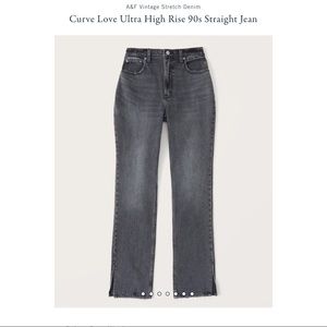 NWOT A&F Curve Love Ultra High Rose 90s Straight Jeans